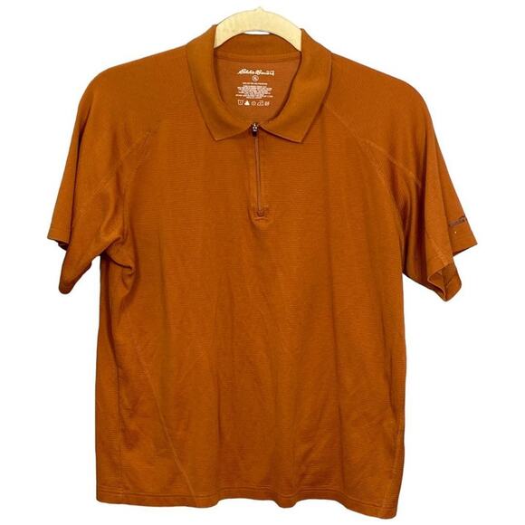 Eddie Bauer Other - Eddie Bauer Zip Polo Shirt Size XL Orange Short Sleeve Pullover Streetwear